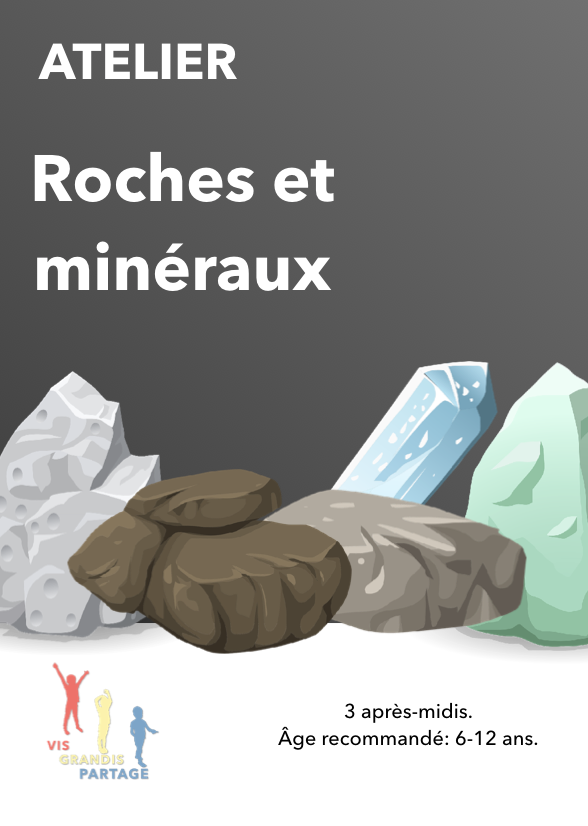 Atelier Roches et minéraux - Région lausannoise21, 28 septembre, 5 octobre 2023, 13.00-16.00.